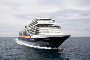 Holland America Rotterdam sailing during sea trials