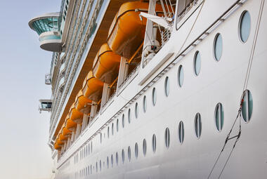 Porthole windows on cruise ship