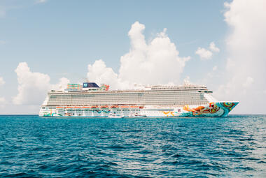 NCL Getaway as seen from Stirrup Cay