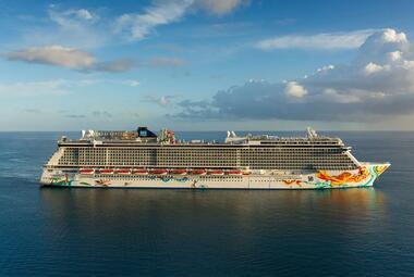 NCL Breakaway aerial at sea