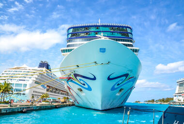 Norwegian cruise ships docked in Bahamas