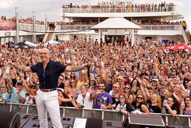 Pitbull performing on NCL in 2018