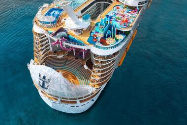 Aerial view of the aft of Wonder of the Seas