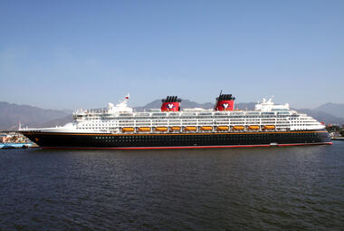 Disney cruise ship docked