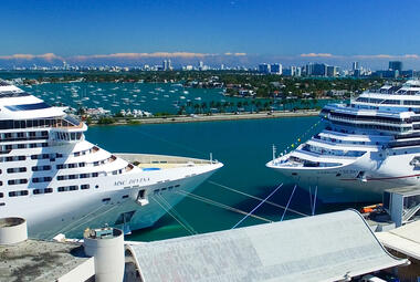 Two cruise ships in Miami