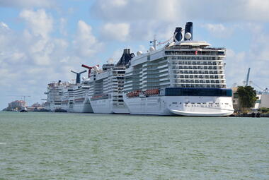 Cruise Ships in the Port of Miami, Florida