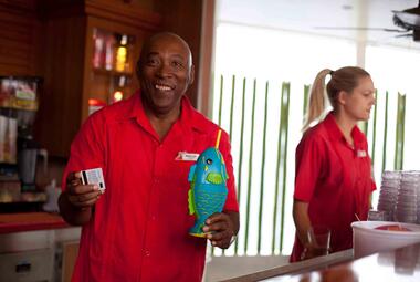 Carnival waiter with drink