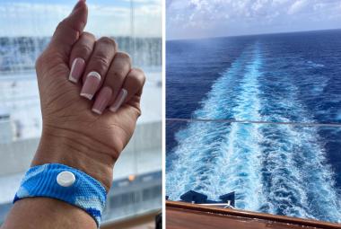 split image with seabands and ocean