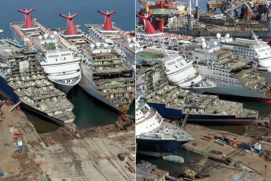 Cruise ships being dismantled