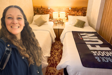 Jenna taking a selfie in Carnival Firenze cabin