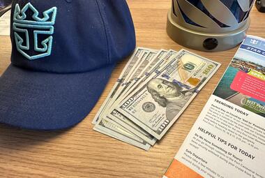 Cash on cruise stateroom vanity