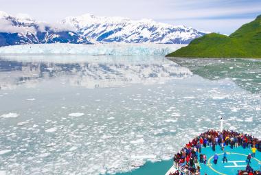 Royal Caribbean ship in Alaska, glacier viewing