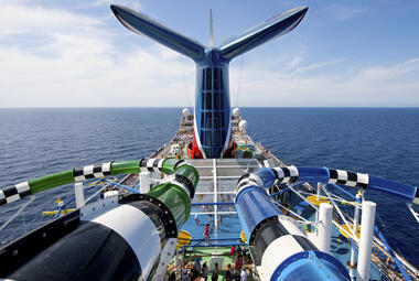Water slides on Carnival ship