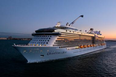 Quantum of the Seas aerial evening